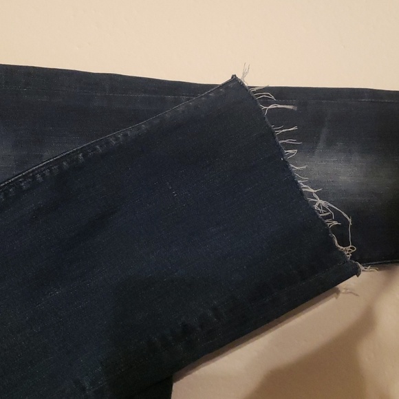 EXPRESS High Rise Dark Wash Barely Boot Jeans - Picture 5 of 10